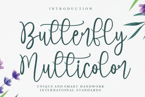 Butterfly Multicolor Font for Makers